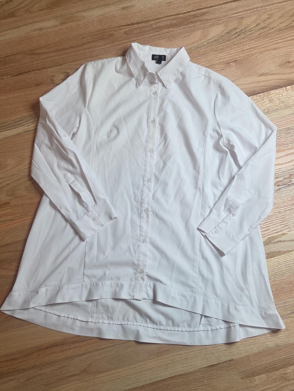 Jones New York White Long-Sleeve Dress Shirt Sz M
